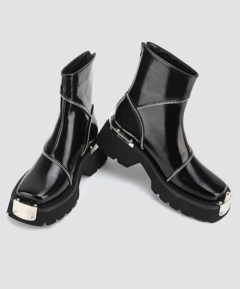 Zipper Design Boots