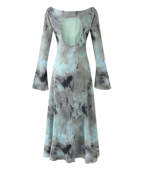 Open Back Pleat Dress