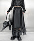 Faux Leather Fringe Skirt
