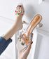 Cone Heel Colorful Jewel Sandals