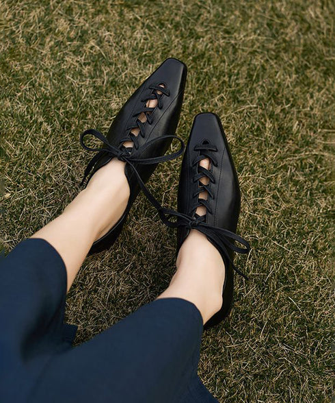 Lace Up Flat Shoes