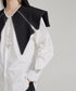 Zipper Big Collar Blouse