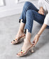Cone Heel Colorful Jewel Sandals