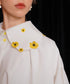 Small Flower Embroidery Collar Blouse