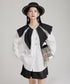 Zipper Big Collar Blouse