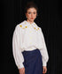 Small Flower Embroidery Collar Blouse
