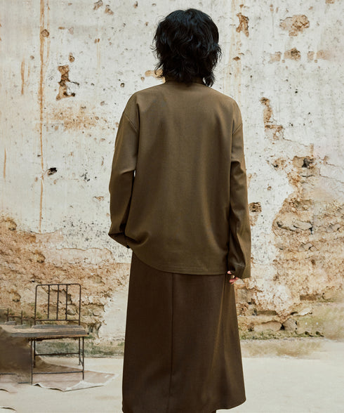 Retro Button Stand Collar Blouse