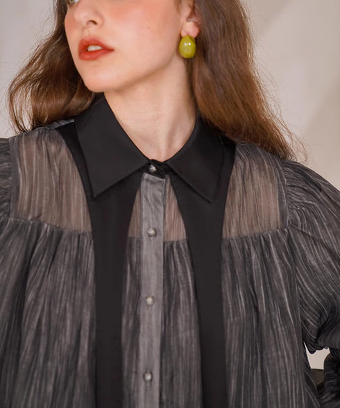 Gather Puff Sleeve Blouse