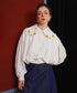 Small Flower Embroidery Collar Blouse