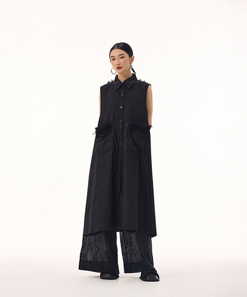 Tulle Line Backless Dress