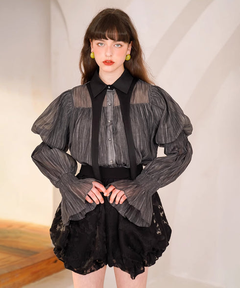 Gather Puff Sleeve Blouse