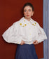Small Flower Embroidery Collar Blouse
