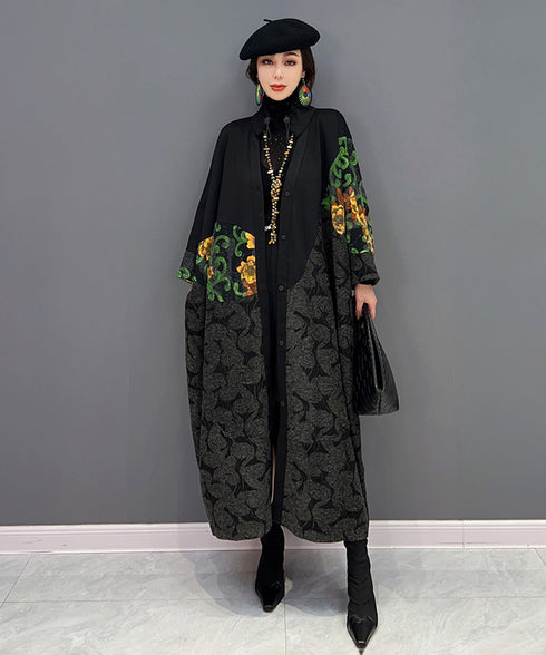 Floral Jacquard Long Jacket