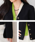Contrast Double Cardigan