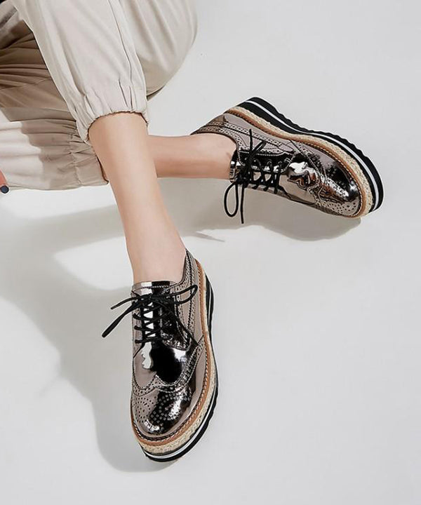 Lace-up Wedge Heel Shoes