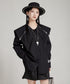 Zipper Big Collar Blouse