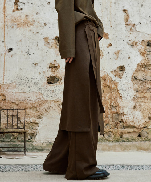 Wrap Skirt & Wide Pants