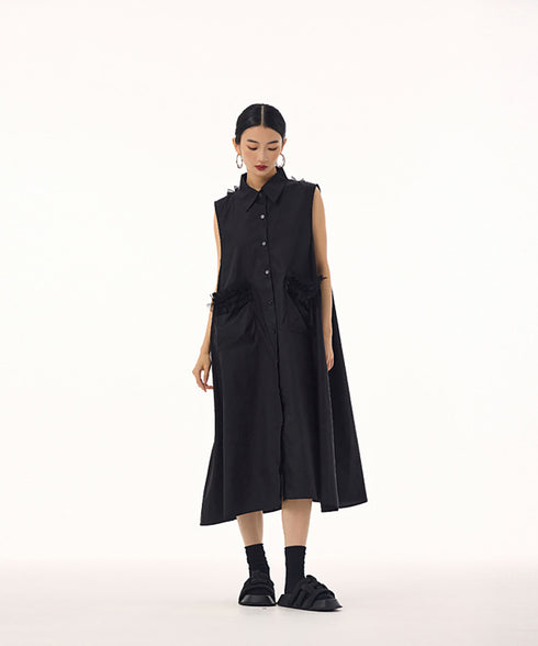 Tulle Line Backless Dress