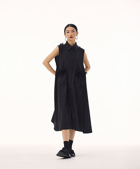 Tulle Line Backless Dress