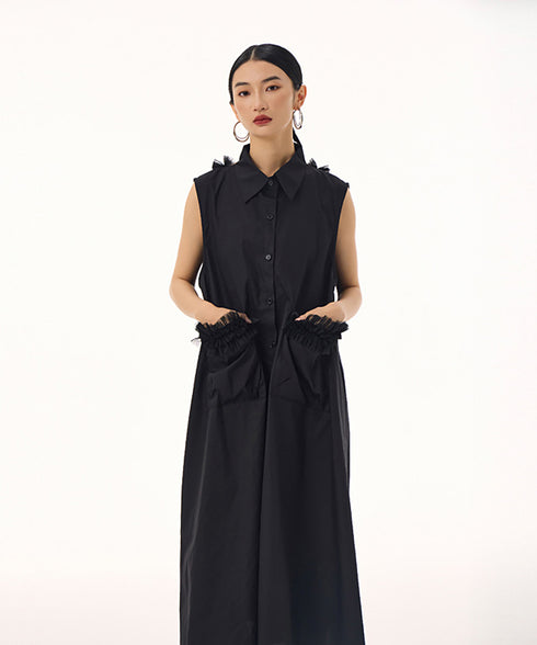 Tulle Line Backless Dress