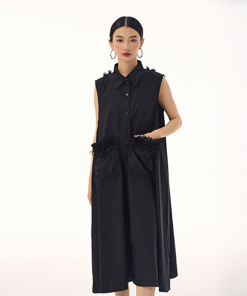 Tulle Line Backless Dress