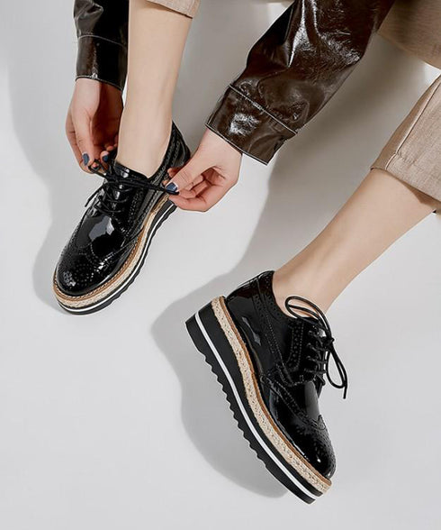 Lace-up Wedge Heel Shoes