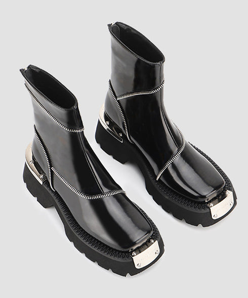 Zipper Design Boots