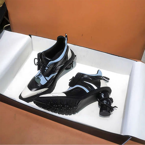 Blocking Curl Heel Bootie