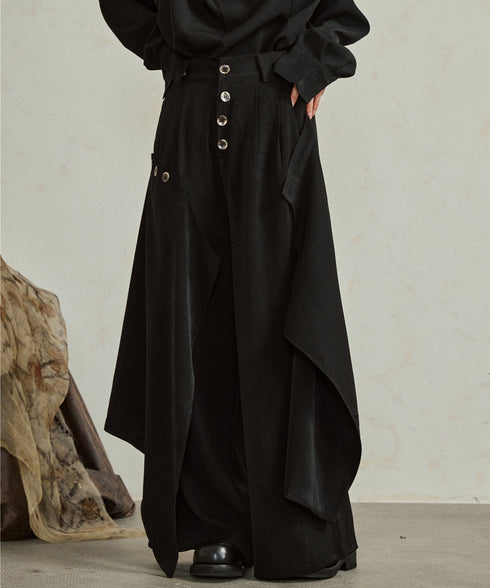 Asymmetrical Wide Pants