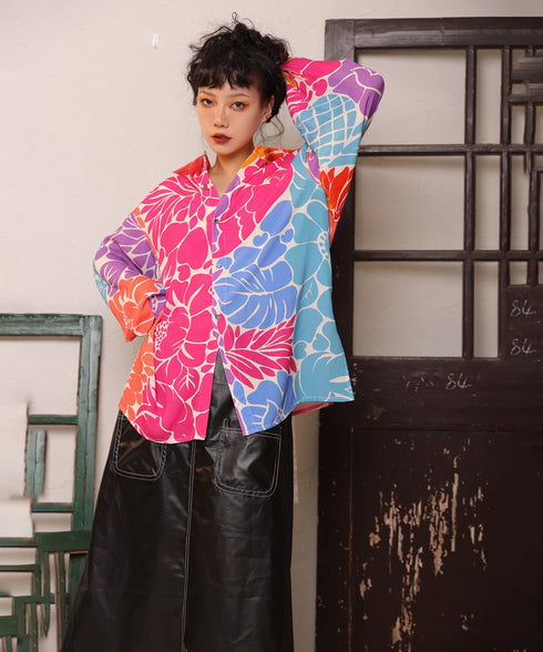 Open Back Floral Blouse