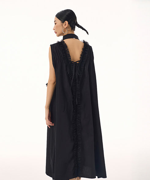 Tulle Line Backless Dress