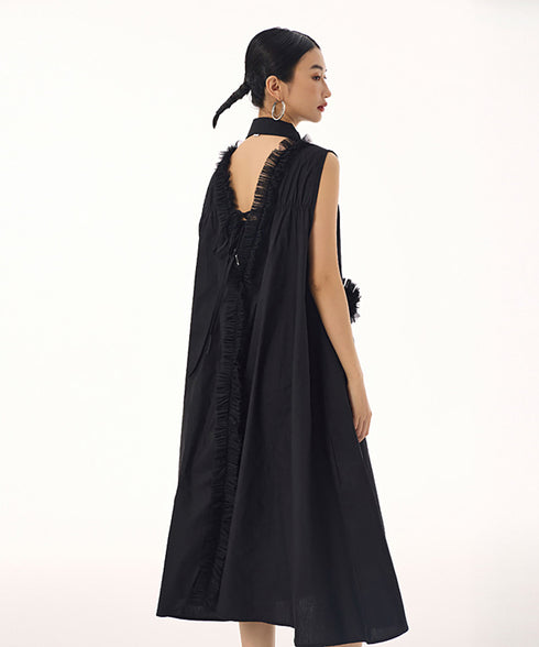 Tulle Line Backless Dress