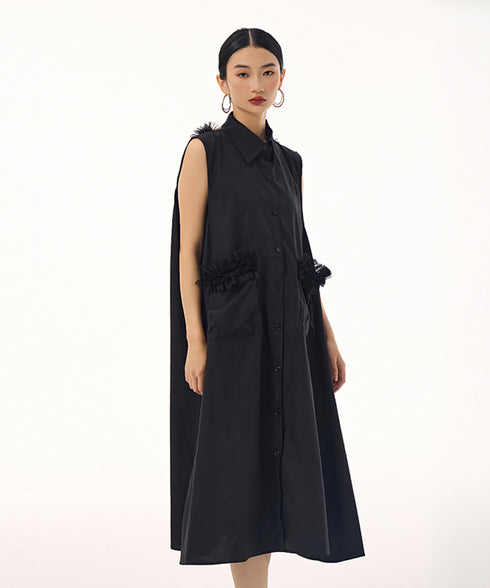 Tulle Line Backless Dress