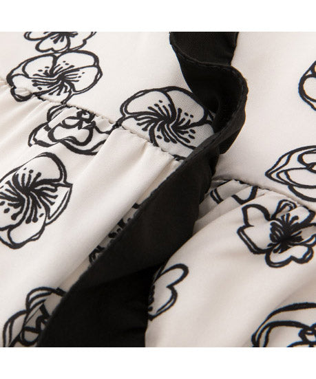 Ruffle Tape Floral Dress