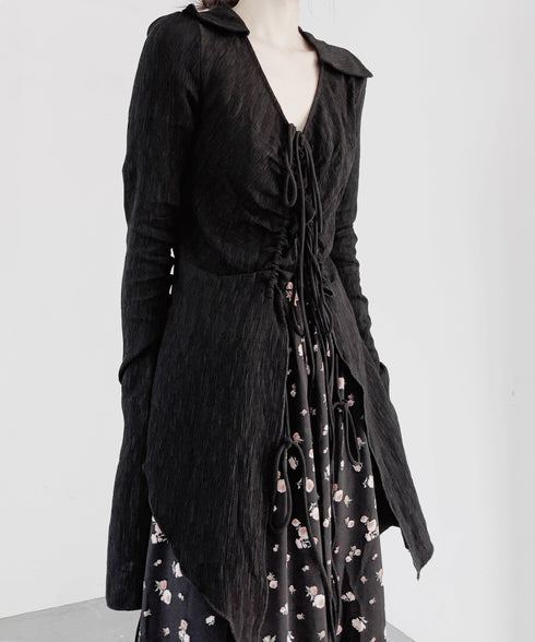 V-neck Bell Sleeve Blouse