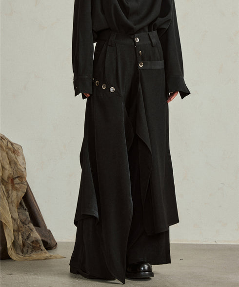 Asymmetrical Wide Pants