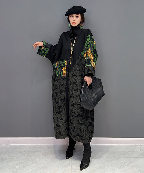 Floral Jacquard Long Jacket