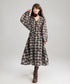 V-neck Flower Check Dress