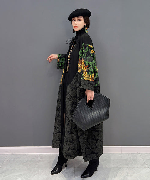Floral Jacquard Long Jacket