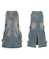 Ribbon Splicing Denim Skirt