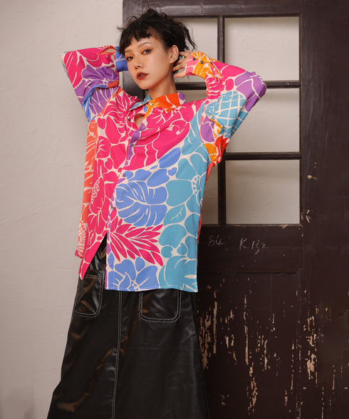 Open Back Floral Blouse