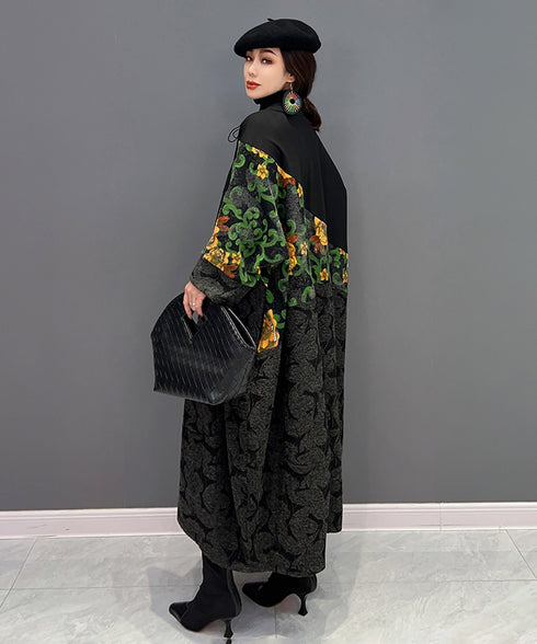 Floral Jacquard Long Jacket