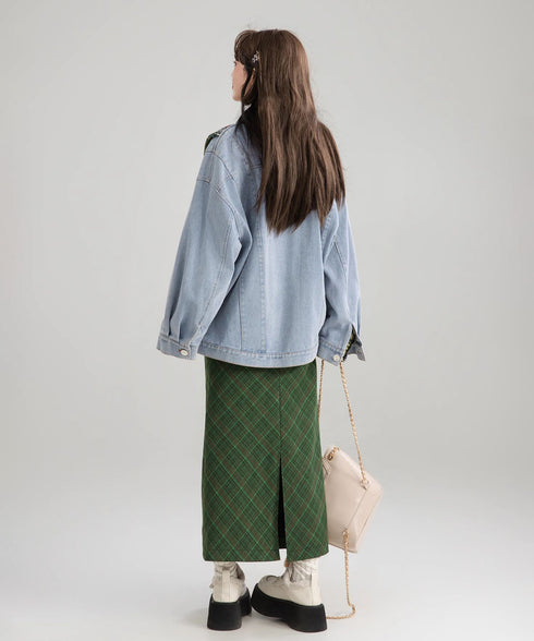 Jacquard Stitch Denim Jacket