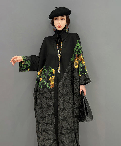 Floral Jacquard Long Jacket