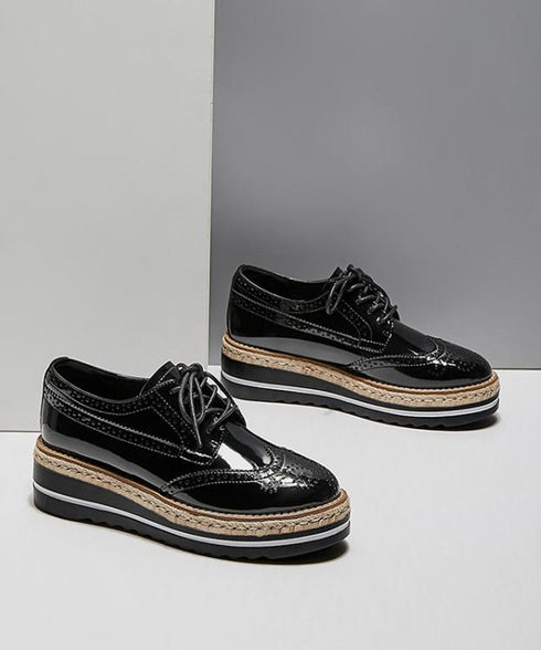 Lace-up Wedge Heel Shoes