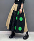 Dot Print Blocking Flare Skirt