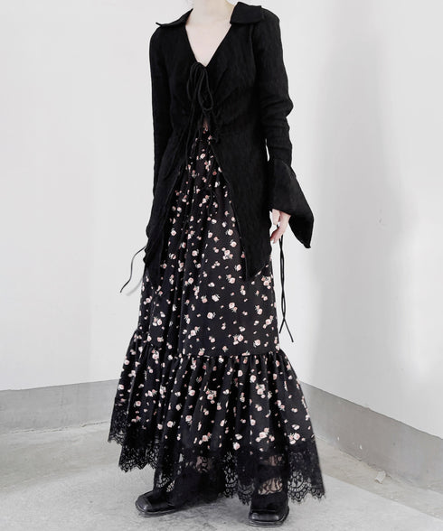 V-neck Bell Sleeve Blouse