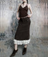 Pinstripe Lace Hem Skirt