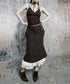 Pinstripe Lace Hem Skirt