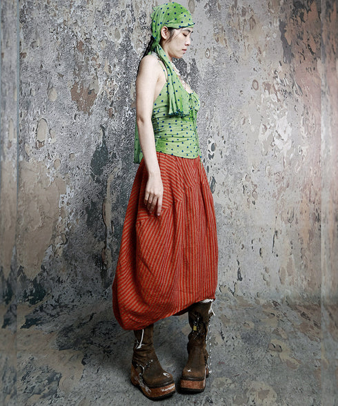 Red Stripe Balloon Skirt